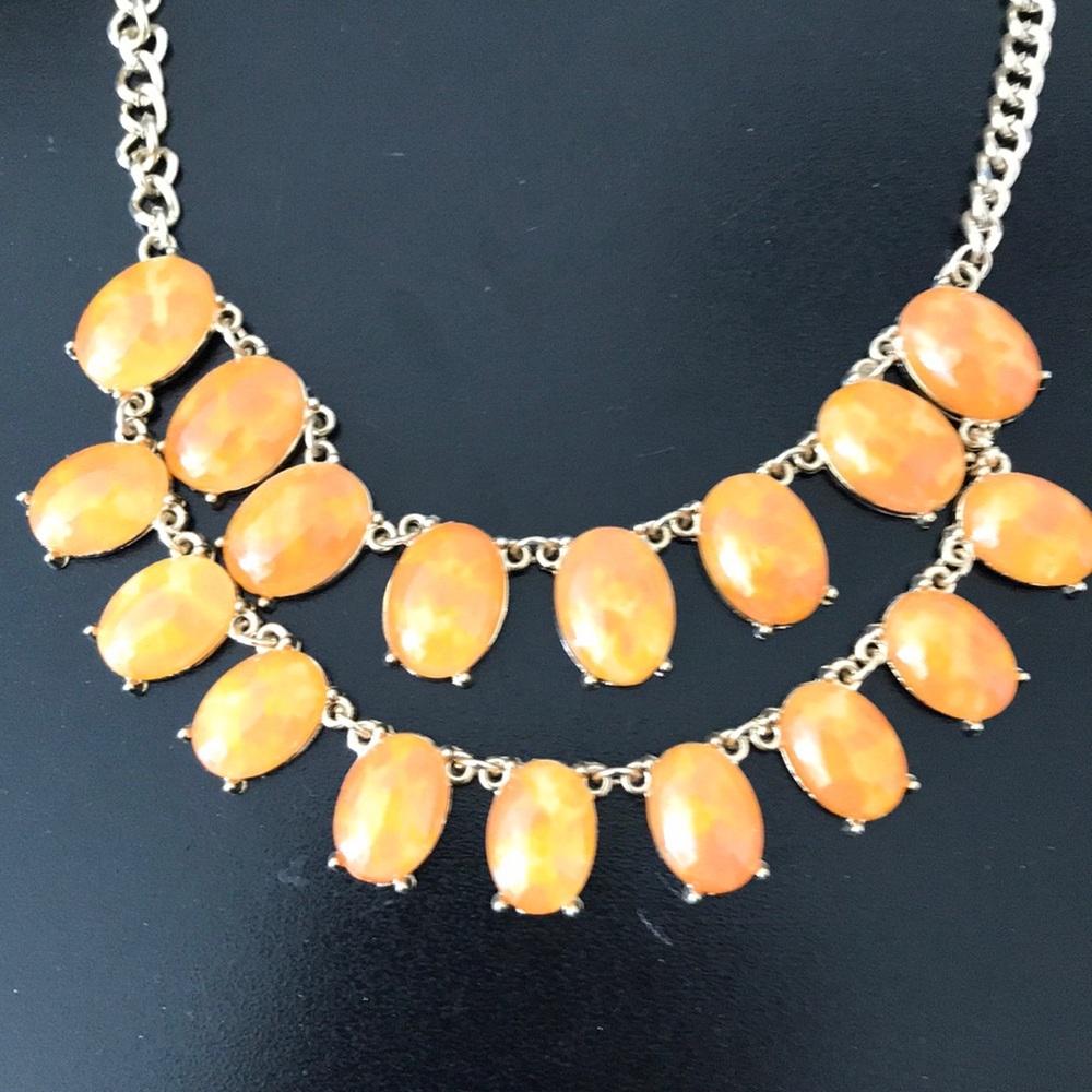 Orange and gold accent necklace